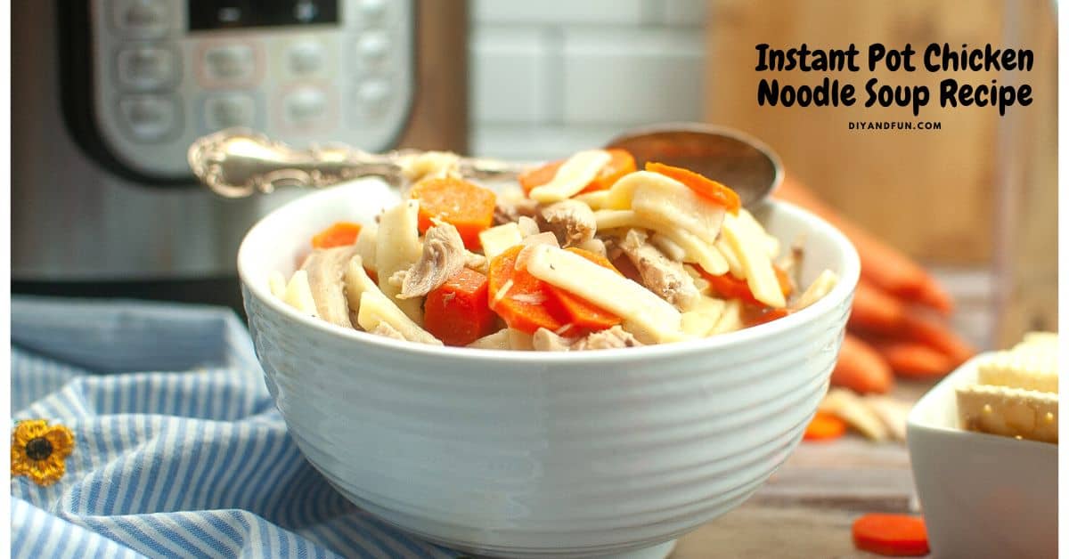 Instant Pot Chicken Noodle Soup Recipe, a simple and delicious recipe for homemade soup made from scratch in a pressure cooker.