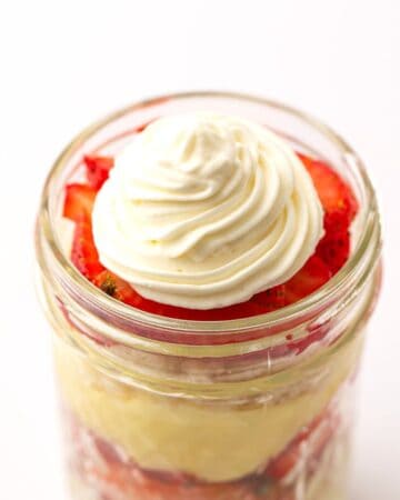 Strawberry Cake Dessert in a Jar