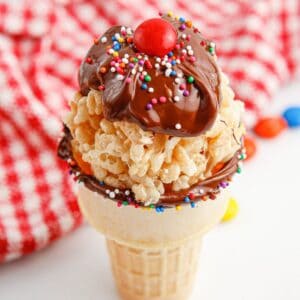 Ice Cream Cone Krispie Treats