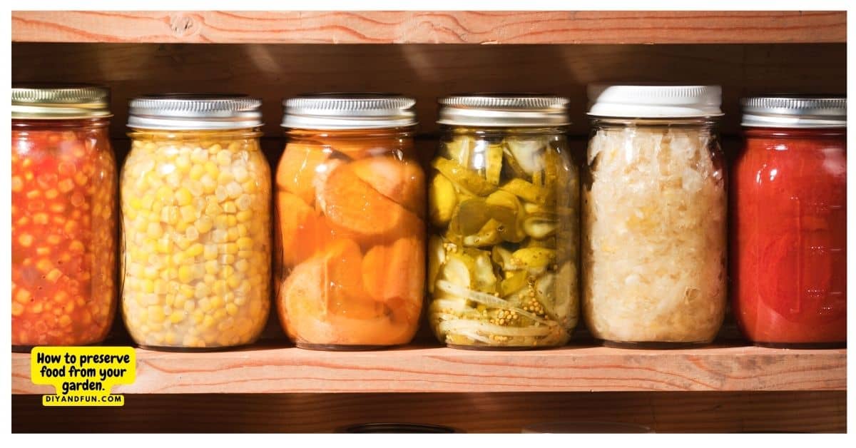 How to Preserve Food Grown in your Garden, includes tips on canning, freezing, and drying food. Enjoy your homegrown food all year long.