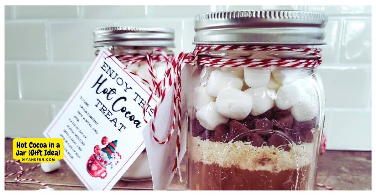 Hot Cocoa in a Jar, a simple and delicious holiday or Christmas gift idea featuring dry ingredients for making the best cocoa drink. 