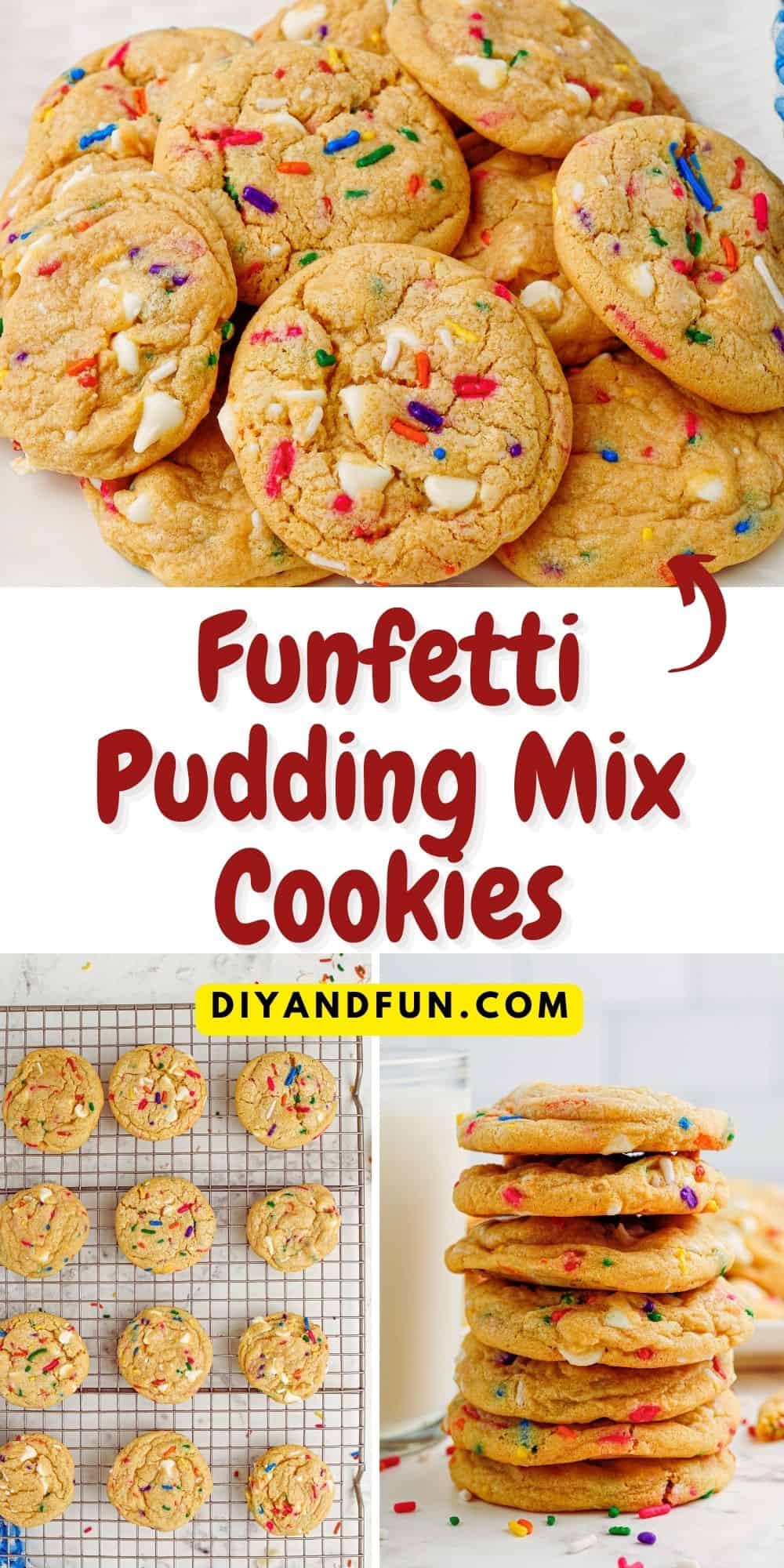 Funfetti Pudding Mix Cookies, an easy and delicious dessert or snack recipe aka cake batter cookies, soft and chewy colorful cookies.