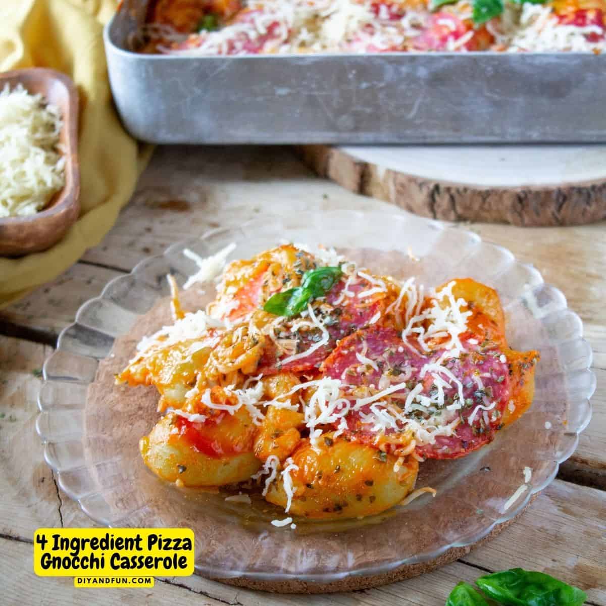 4 Ingredient Gnocchi Pizza Casserole, a simple and delicious one pan meal recipe made with pizza topping on top of gnocchi. 4 Ingredient Gnocchi Pizza Casserole, a simple and delicious one pan meal recipe made with pizza topping on top of gnocchi.
