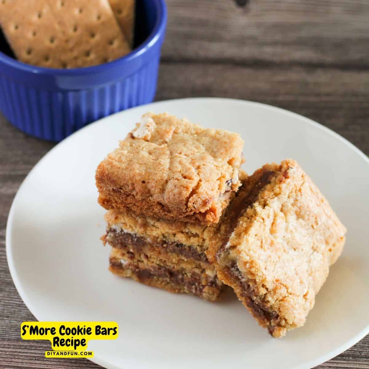 S’More Cookie Bars Recipe, a simple and delicious oven baked dessert recipe made with graham crackers, chocolate bars, and marshmallows. S’More Cookie Bars Recipe