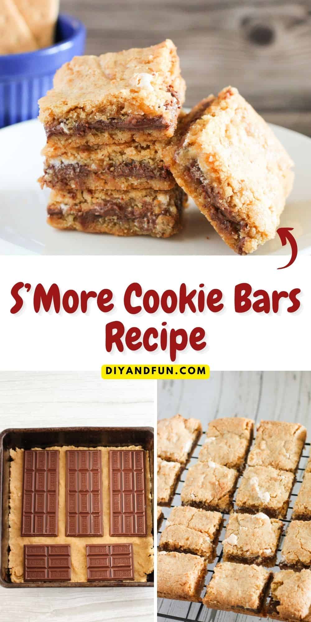 S’More Cookie Bars Recipe, a simple and delicious oven baked dessert recipe made with graham crackers, chocolate bars, and marshmallows. S’More Cookie Bars Recipe, a simple and delicious oven baked dessert recipe made with graham crackers, chocolate bars, and marshmallows.