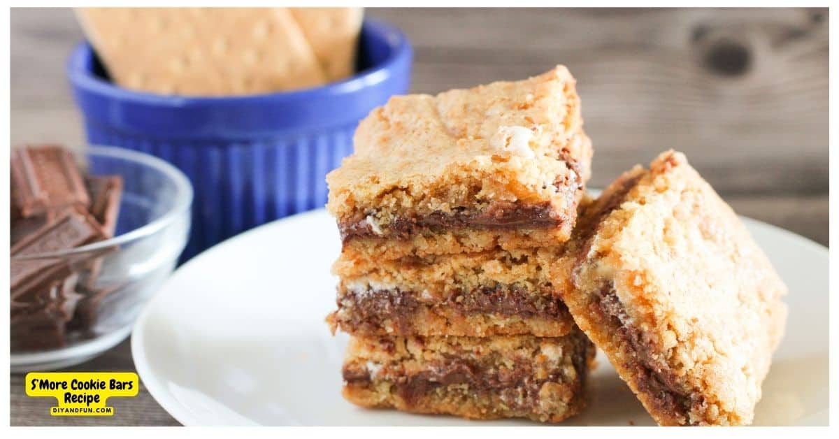 S’More Cookie Bars Recipe, a simple and delicious oven baked dessert recipe made with graham crackers, chocolate bars, and marshmallows.