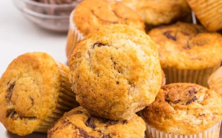 Nutella Stuffed Banana Muffins