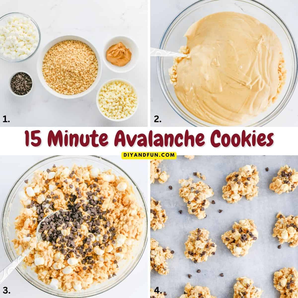 15 Minute Avalanche Cookies, a quick and easy no bake cookie recipe made with just five ingredients in about 15 minutes. 15 Minute Avalanche Cookies, a quick and easy no bake cookie recipe made with just five ingredients in about 15 minutes.
