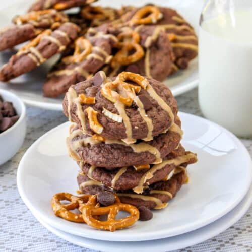 Cake Mix Chocolate Chip Pretzel Cookies