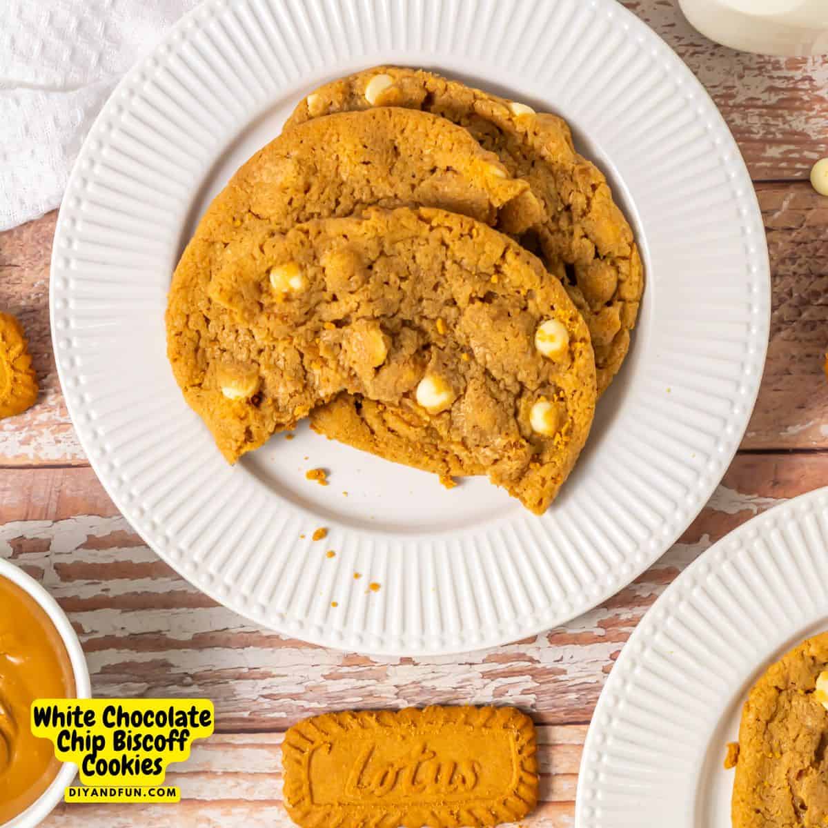 The ultimate White Chocolate Chip Biscoff Cookies recipe! Soft, chewy, and loaded with cookie butter and white chocolate. Bake them today! White Chocolate Chip Biscoff Cookies