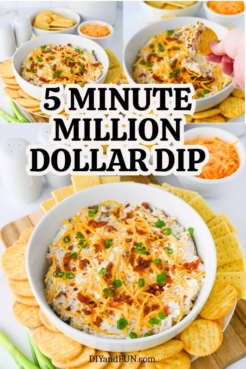 Million Dollar Dip, make a simple 5 minute 5-ingredient Neiman Marcus inspired recipe packed with sharp cheddar cheese and crispy bacon. Million Dollar Dip, make a simple 5 minute 5-ingredient Neiman Marcus inspired recipe packed with sharp cheddar cheese and crispy bacon.