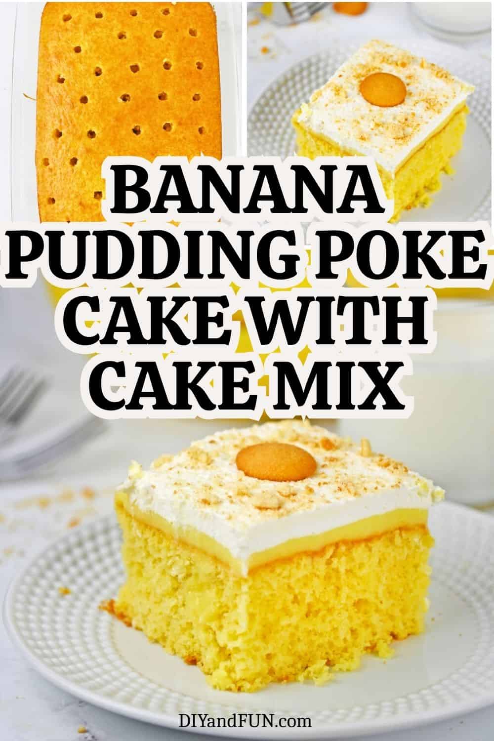 Banana Pudding Poke Cake with Cake Mix, an easy dessert recipe for a moist, fluffy yellow cake with creamy banana pudding, and Nilla Wafers Banana Pudding Poke Cake with Cake Mix, an easy dessert recipe for a moist, fluffy yellow cake with creamy banana pudding, and Nilla Wafers
