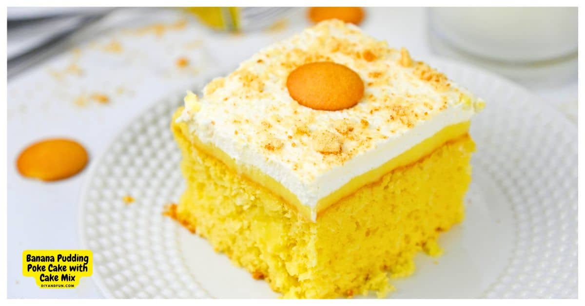 Banana Pudding Poke Cake with Cake Mix, an easy dessert recipe for a moist, fluffy yellow cake with creamy banana pudding, and Nilla Wafers Banana Pudding Poke Cake with Cake Mix, an easy dessert recipe for a moist, fluffy yellow cake with creamy banana pudding, and Nilla Wafers