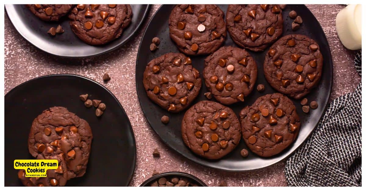 Chocolate Dream Cookies Recipe, rich and fudgy chocolate chocolate chip cookies that are inspired by the Crumbl cookie. Chocolate Dream Cookies Recipe, rich and fudgy chocolate chocolate chip cookies that are inspired by the Crumbl cookie.