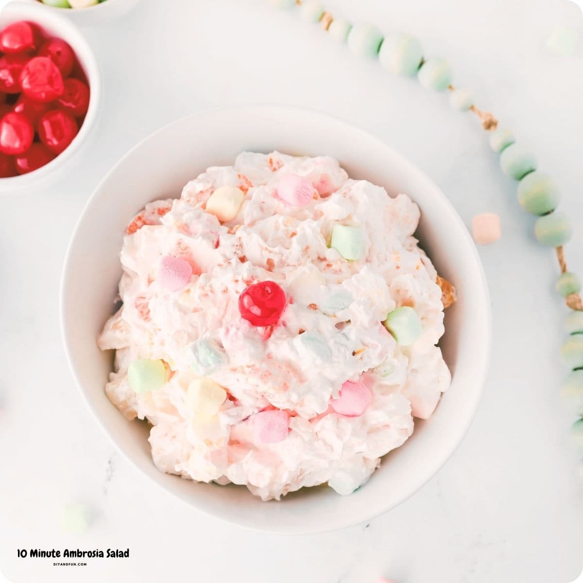 Classic Creamy Ambrosia Salad is the ultimate nostalgic 10 minute dessert made with fruit, creamy whipped topping and fluffy marshmallows . Classic Creamy Ambrosia Salad is the ultimate nostalgic 10 minute dessert made with fruit, creamy whipped topping and fluffy marshmallows .