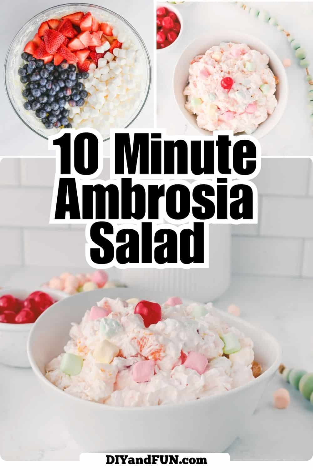 Classic Creamy Ambrosia Salad is the ultimate nostalgic 10 minute dessert made with fruit, creamy whipped topping and fluffy marshmallows . Classic Creamy Ambrosia Salad is the ultimate nostalgic 10 minute dessert made with fruit, creamy whipped topping and fluffy marshmallows .