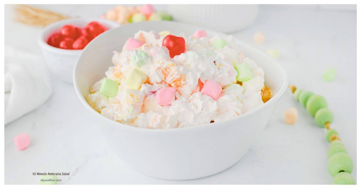 Classic Creamy Ambrosia Salad is the ultimate nostalgic 10 minute dessert made with fruit, creamy whipped topping and fluffy marshmallows . Classic Creamy Ambrosia Salad is the ultimate nostalgic 10 minute dessert made with fruit, creamy whipped topping and fluffy marshmallows .