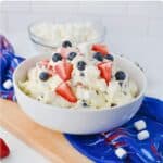 Red White and Blue Cheesecake Salad (Easy 15-Minute Recipe)