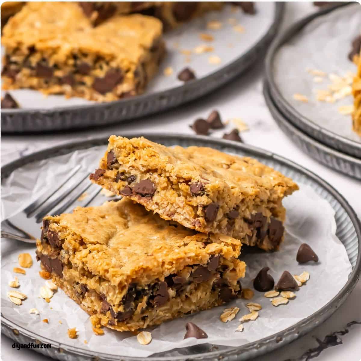 Chewy Oatmeal Chocolate Chip Bars is an Easy One-Bowl Recipe combining the hearty chew of a classic cookie with the ease of a one-pan bake. Chewy Oatmeal Chocolate Chip Bars is an Easy One-Bowl Recipe combining the hearty chew of a classic cookie with the ease of a one-pan bake.