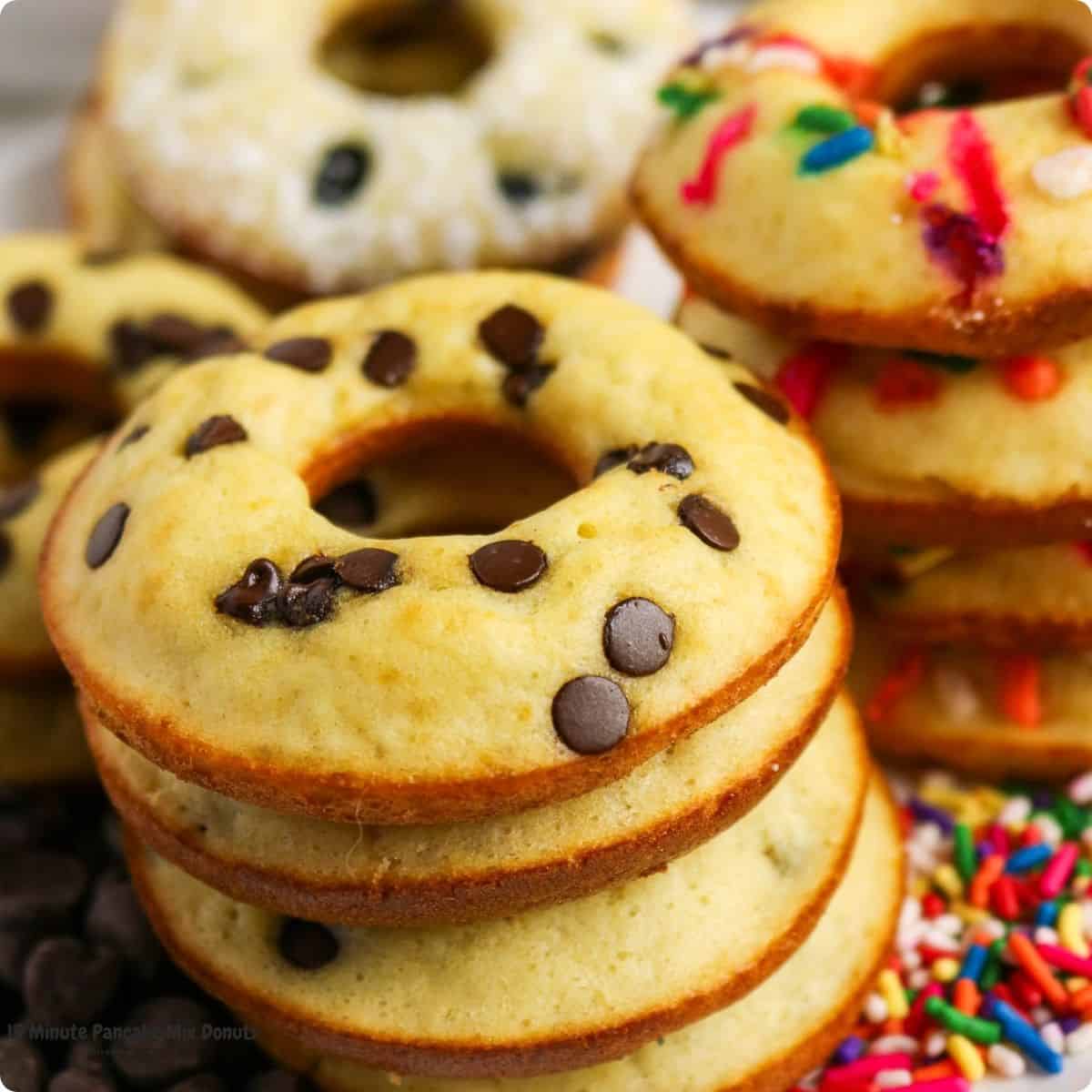 15 Minute Pancake Mix Donuts, easy homemade donuts that are fluffy, customizable, and family-friendly. Perfect for breakfast, snack, or dessert 15 Minute Pancake Mix Donuts, easy homemade donuts that are fluffy, customizable, and family-friendly. Perfect for breakfast, snack, or dessert