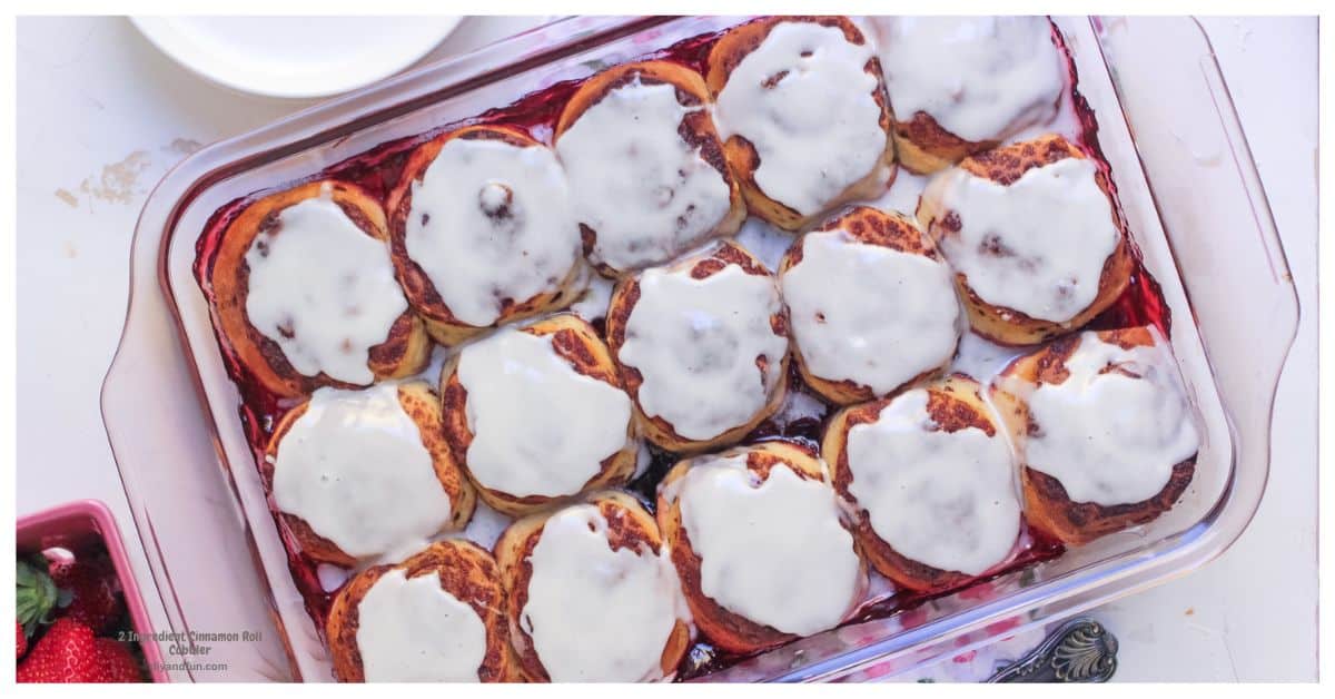 Cinnamon Roll Cobbler, just 2 ingredients, featuring gooey cinnamon rolls in a comforting dish perfect for breakfast, brunch, or dessert. Cinnamon Roll Cobbler, just 2 ingredients, featuring gooey cinnamon rolls in a comforting dish perfect for breakfast, brunch, or dessert.