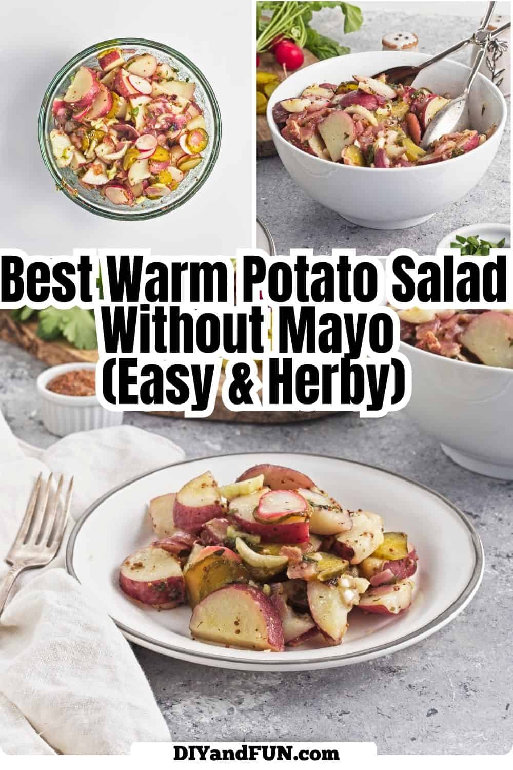 The Best Warm Potato Salad Without Mayo. Easy and Herby side dish perfect for BBQs, picnics, and weeknight dinners. Vegan, Gluten Free, Mediterranean Diet Friendly. The Best Warm Potato Salad Without Mayo. Easy and Herby side dish perfect for BBQs, picnics, and weeknight dinners. Vegan, Gluten Free, Mediterranean Diet Friendly.