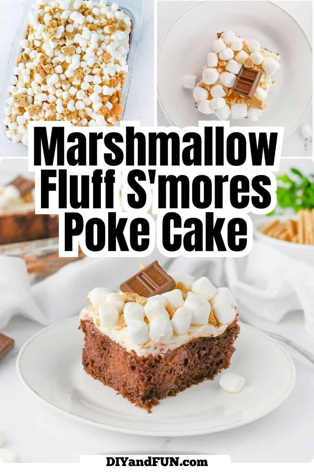 Marshmallow Fluff S'mores Poke Cake, the ultimate easy dessert made with chocolate cake, rich pudding, and fluffy frosting. Marshmallow Fluff S'mores Poke Cake, the ultimate easy dessert made with chocolate cake, rich pudding, and fluffy frosting.