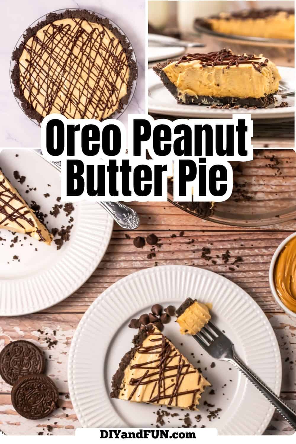The Best Oreo Peanut Butter Pie, an easy dessert recipe featuring a rich peanut butter filling on an Oreo cookie crust with melted chocolate. The Best Oreo Peanut Butter Pie, an easy dessert recipe featuring a rich peanut butter filling on an Oreo cookie crust with melted chocolate.