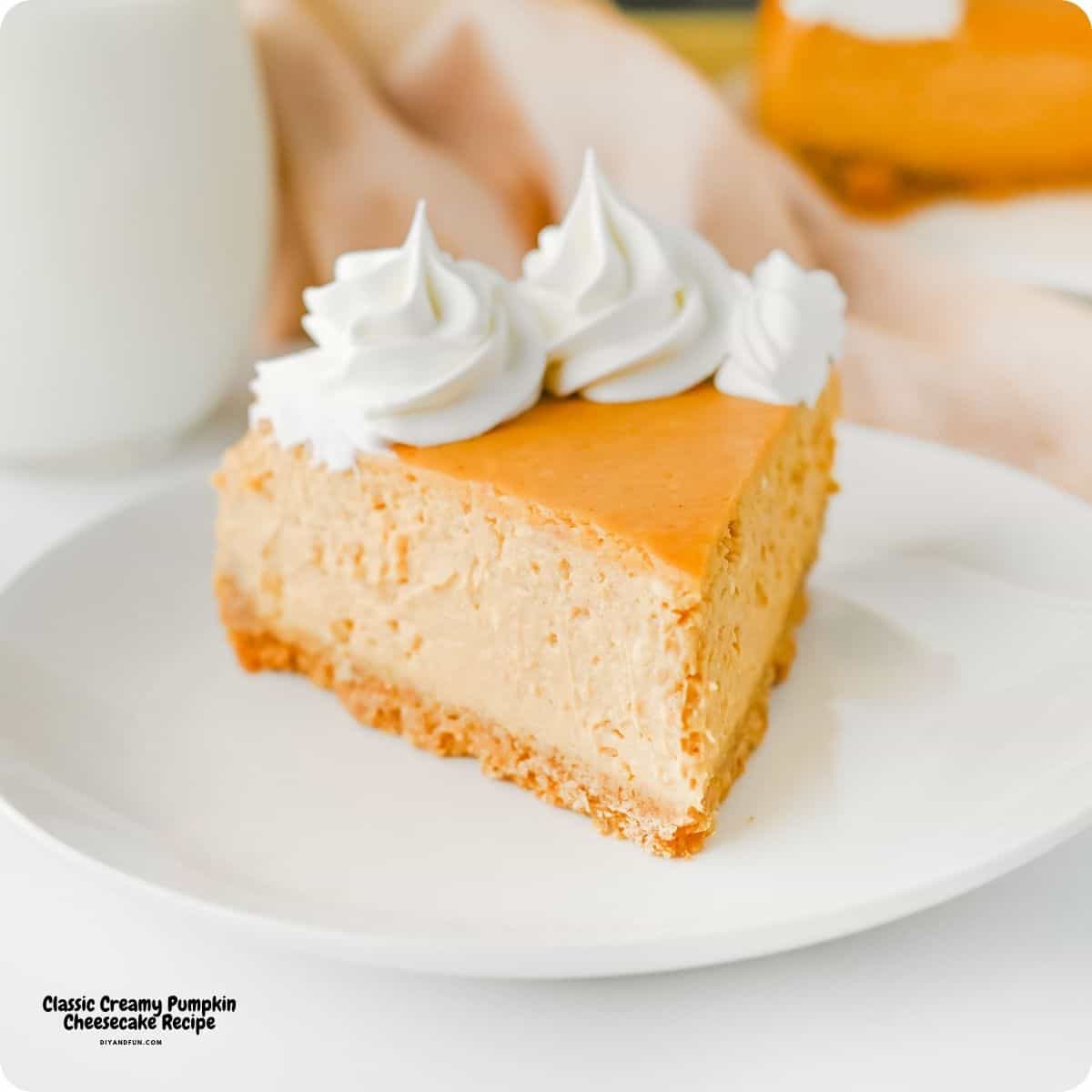 Classic creamy pumpkin cheesecake with a buttery graham cracker crust. The perfect holiday dessert for Thanksgiving and fall celebrations! Try it now. Classic creamy pumpkin cheesecake with a buttery graham cracker crust. The perfect holiday dessert for Thanksgiving and fall celebrations! Try it now.