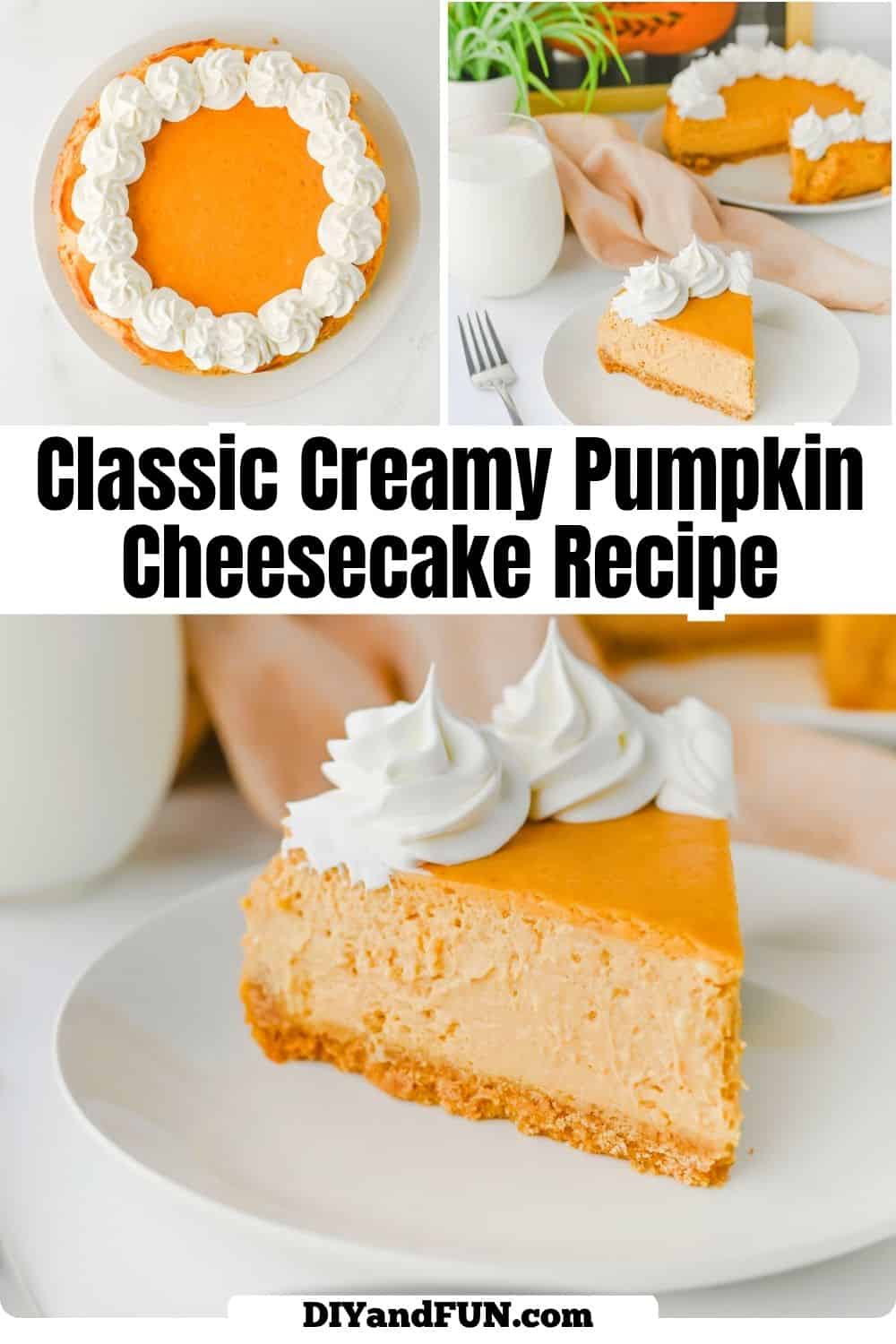 Classic creamy pumpkin cheesecake with a buttery graham cracker crust. The perfect holiday dessert for Thanksgiving and fall celebrations! Try it now. Classic creamy pumpkin cheesecake with a buttery graham cracker crust. The perfect holiday dessert for Thanksgiving and fall celebrations! Try it now.