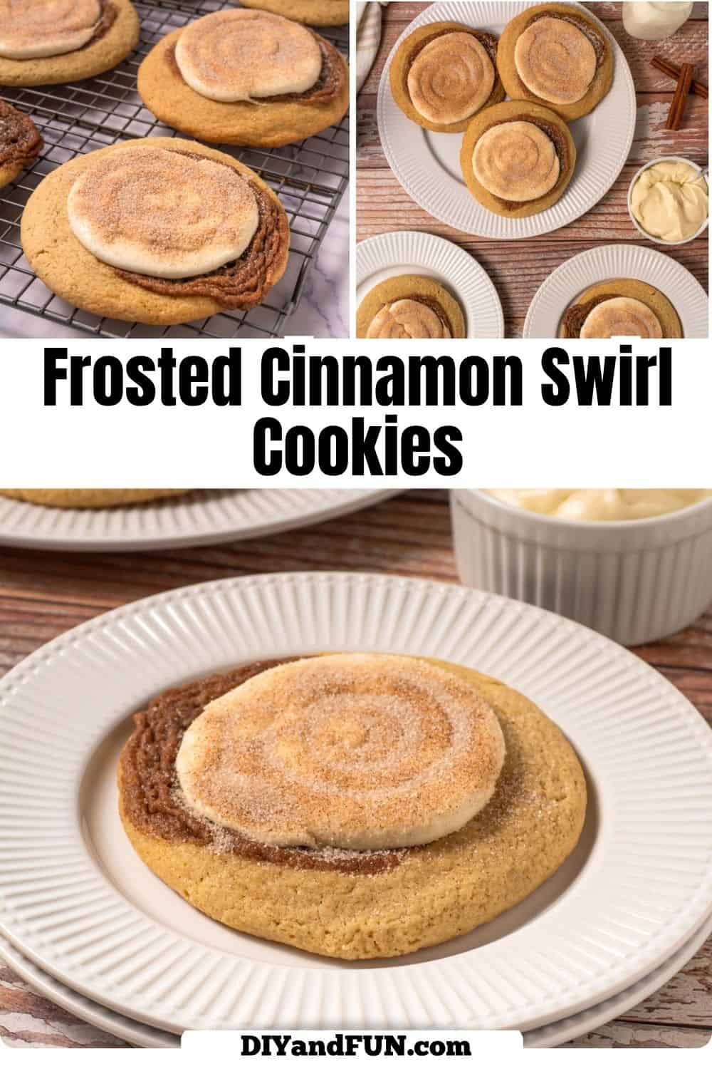 Frosted Cinnamon Swirl Cookies, delicious soft and buttery bakery-style cookies topped with creamy frosting and cinnamon sugar. Frosted Cinnamon Swirl Cookies, delicious soft and buttery bakery-style cookies topped with creamy frosting and cinnamon sugar.
