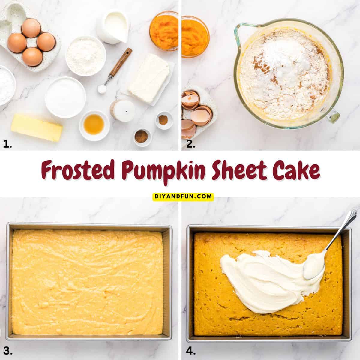 Frosted Pumpkin Sheet Cake, An easy fall dessert featuring a moist and fluffy cake topped with a rich cinnamon cream cheese frosting. Frosted Pumpkin Sheet Cake, An easy fall dessert featuring a moist and fluffy cake topped with a rich cinnamon cream cheese frosting,