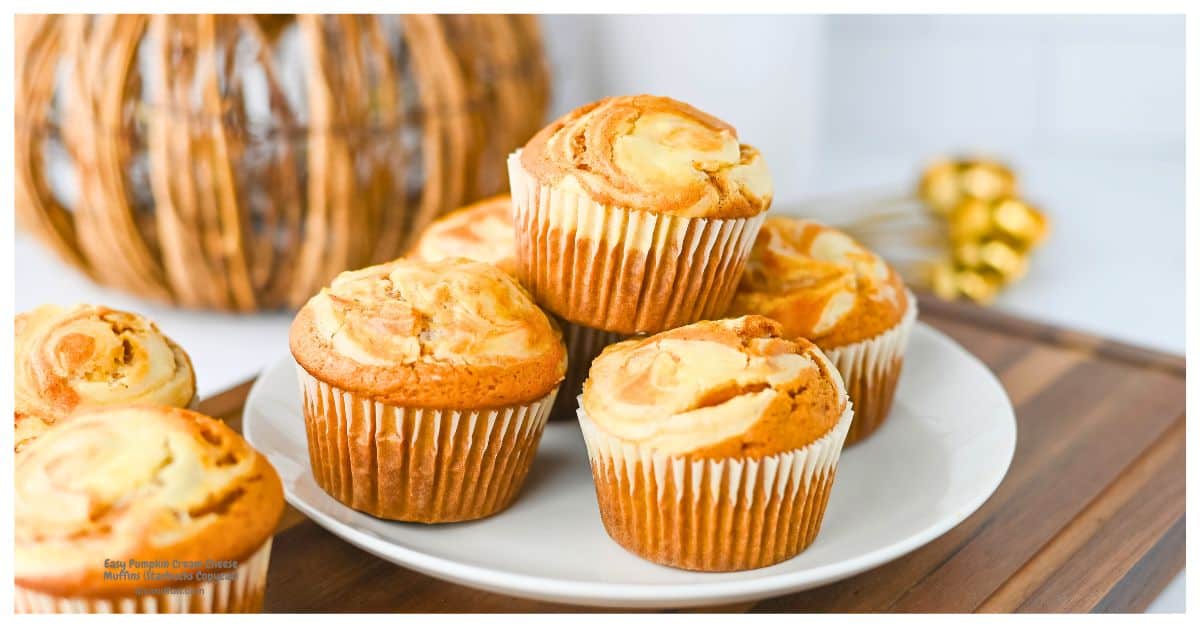 These Easy Pumpkin Cream Cheese Muffins are packed with cozy pumpkin spice flavor and a rich cream cheese filling. Pumpkin Cream Cheese Muffins (Starbucks Copycat), are soft, moist, and filled with a sweet cream cheese center. Breakfast, Snack recipe.