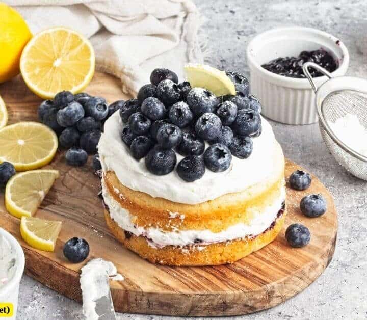 Lemon Blueberry Cake For 2