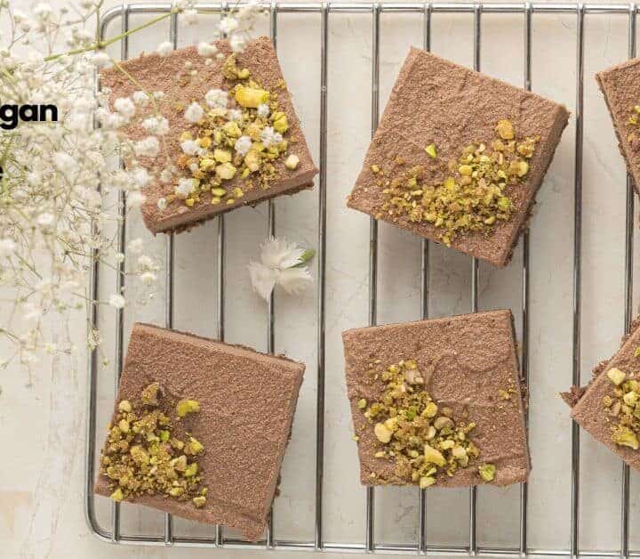 No Bake Vegan Chocolate Cheesecake Bars