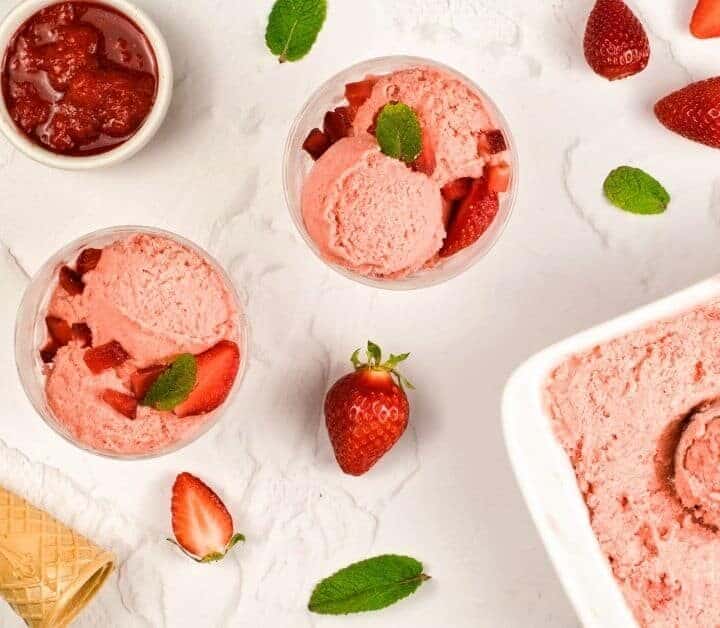 3 Ingredient Vegan Strawberry Ice Cream