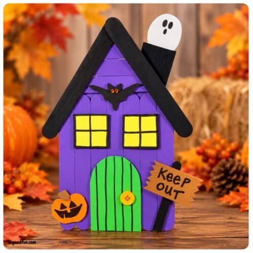 How to Make a Craft Stick Haunted House (Easy DIY) with simple Dollar Store supplies
