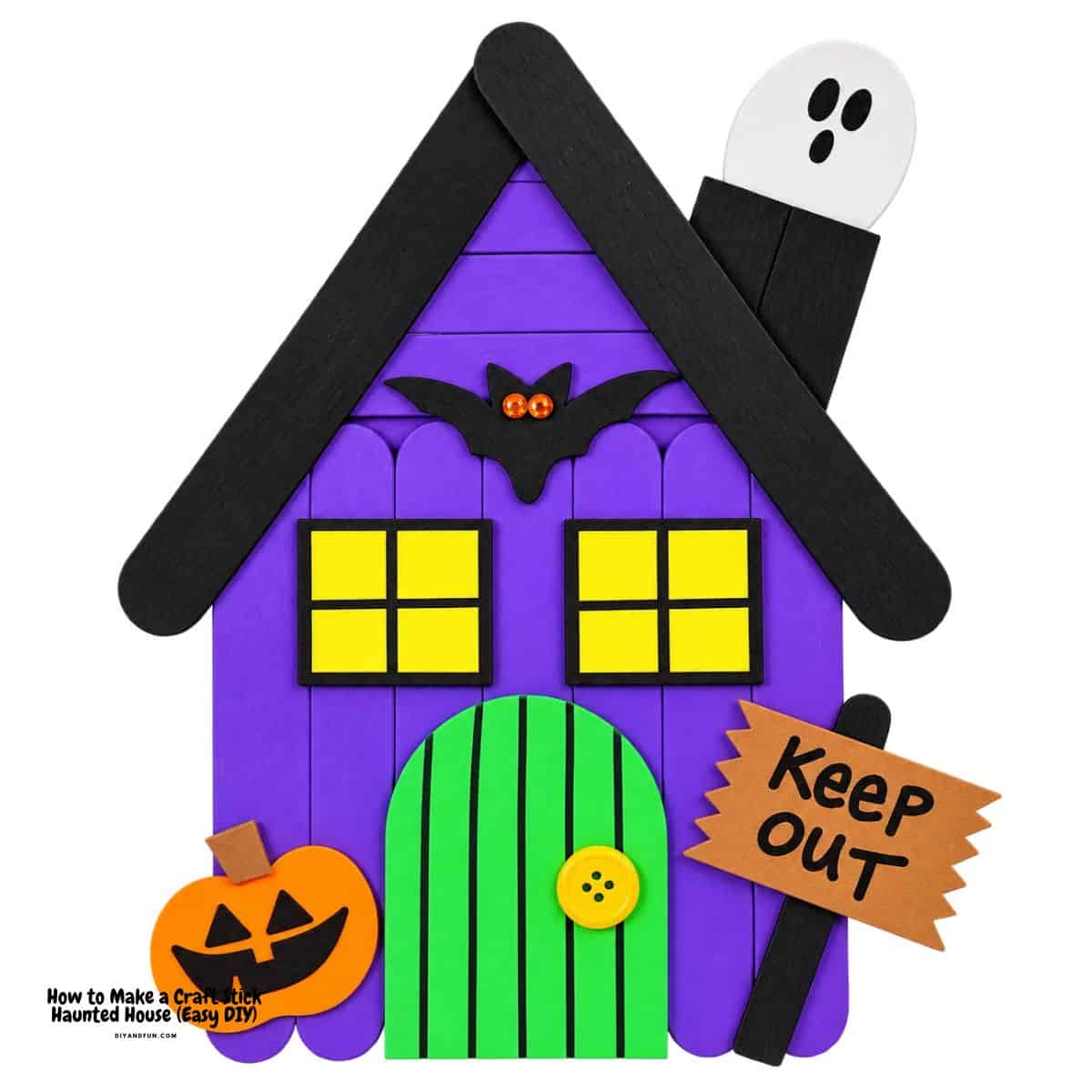 How to Make a Craft Stick Haunted House (Easy DIY) with simple Dollar Store supplies