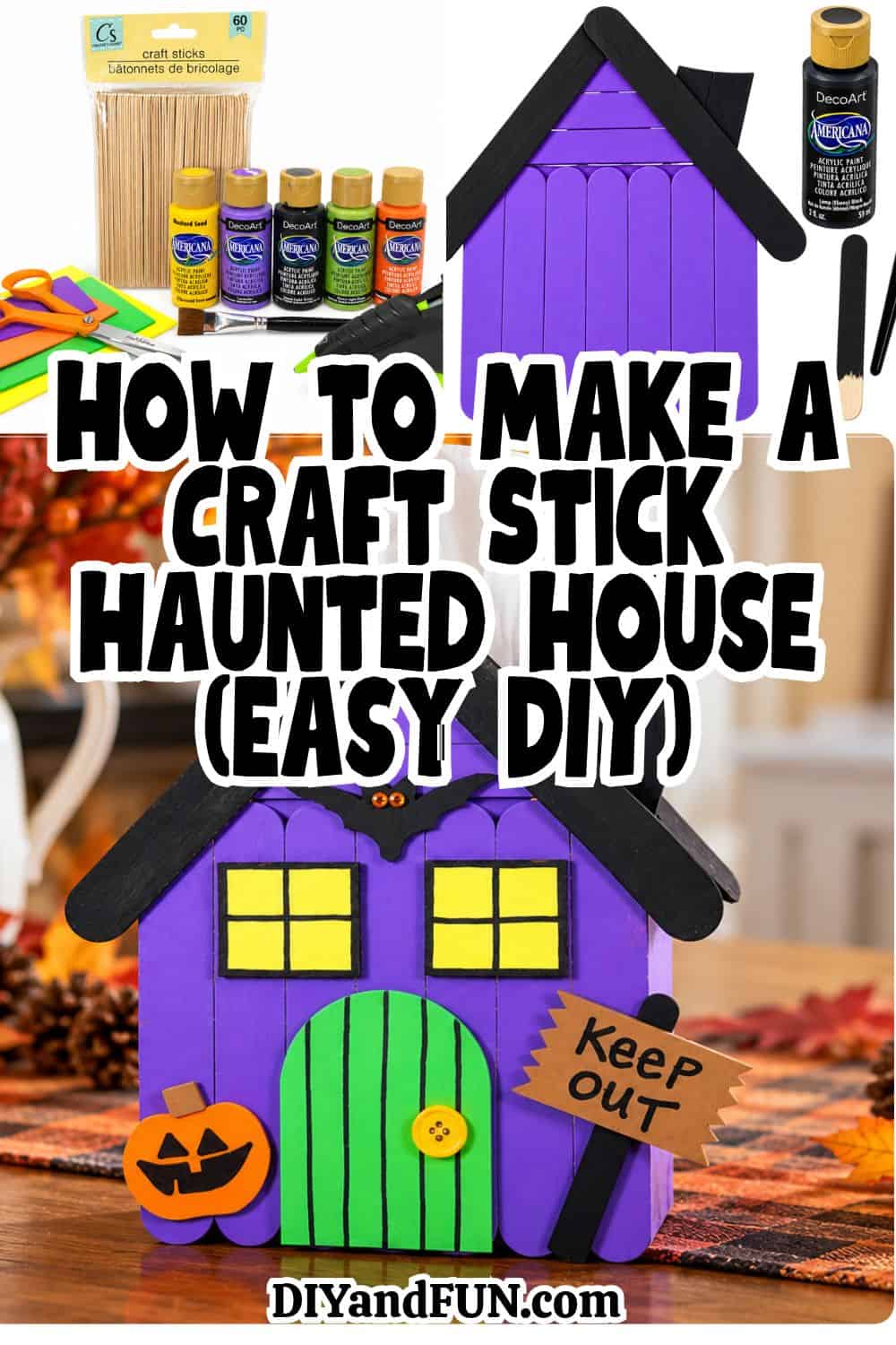 How to Make a Craft Stick Haunted House (Easy DIY) with simple Dollar Store supplies How to Make a Craft Stick Haunted House (Easy DIY) with simple Dollar Store supplies