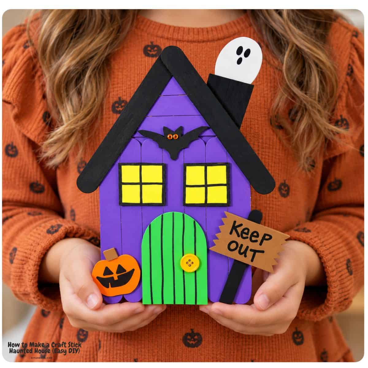 How to Make a Craft Stick Haunted House (Easy DIY) with simple Dollar Store supplies How to Make a Craft Stick Haunted House (Easy DIY) with simple Dollar Store supplies
