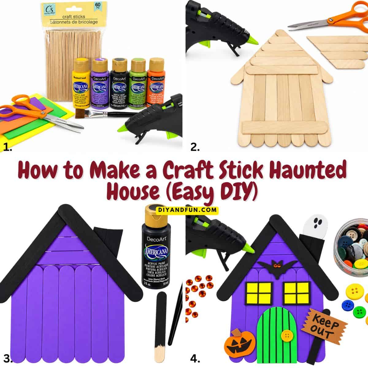 How to Make a Craft Stick Haunted House (Easy DIY) with simple Dollar Store supplies How to Make a Craft Stick Haunted House (Easy DIY) with simple Dollar Store supplies