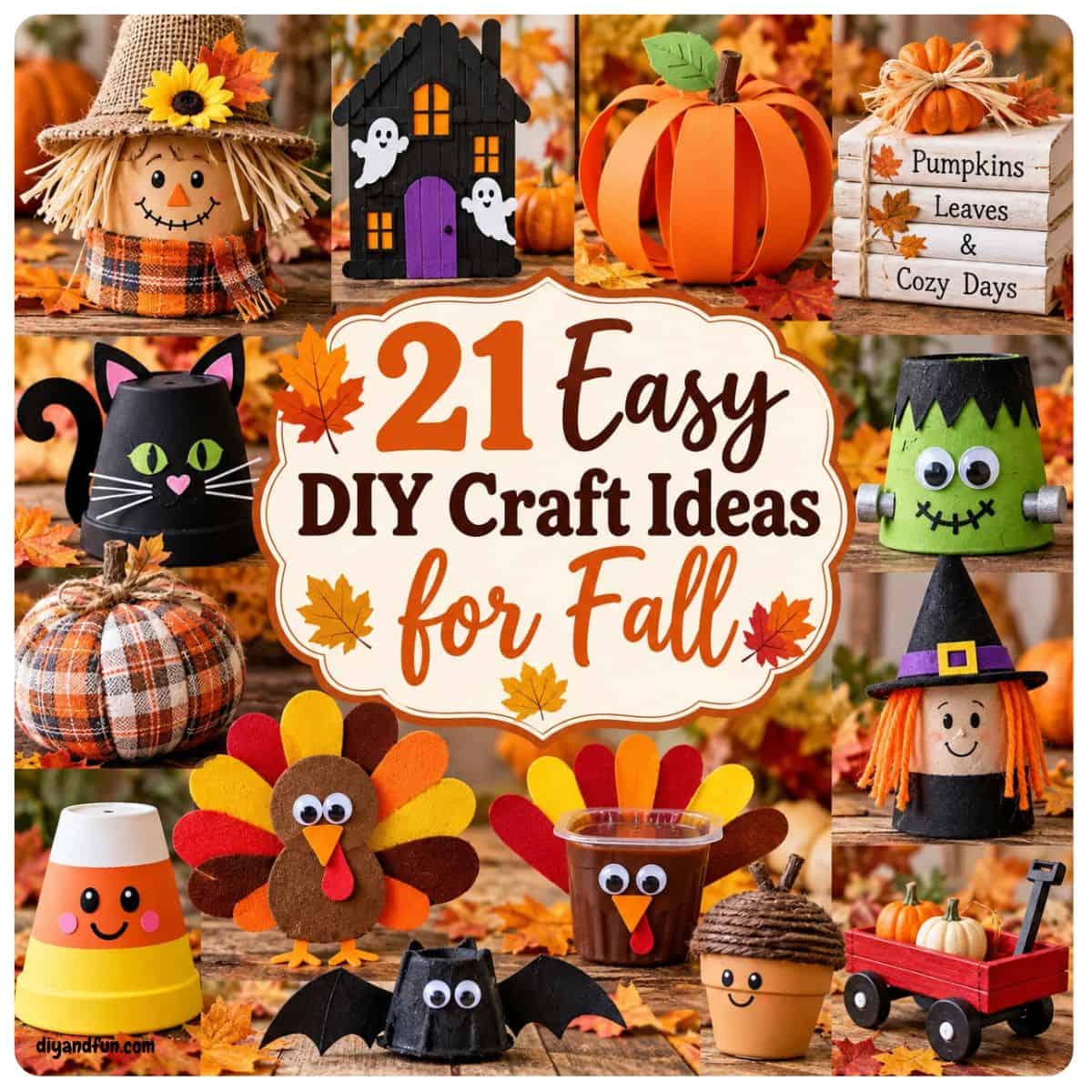 21 Easy DIY Fall Crafts for Halloween and Thanksgiving