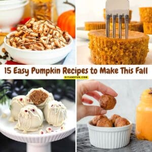 15 easy pumpkin recipes for fall, including moist cakes, muffins, creamy cheesecakes, no-bake treats, and other delicious pumpkin favorites.